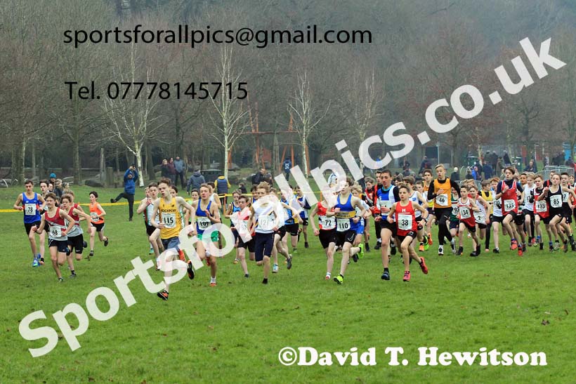 Boys Under-13s 2023 Northern Cross Country Champs., Witton Park, Blackburn. Photo: David T. Hewitson/Sports for All Pics